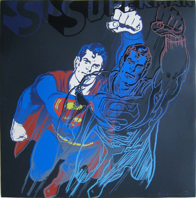 Superman with Diamond-Dust painting - Andy Warhol Superman with Diamond-Dust art painting